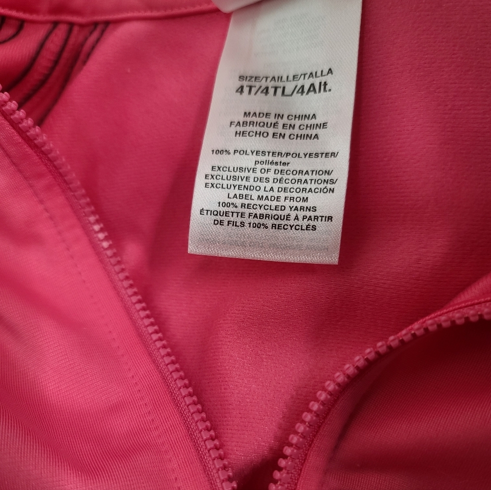 Adidas Pink Tracksuit with Black Accents 4t - Picture 8 of 11